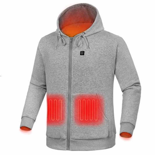 Electric Heated Hoodie for Men 5 Heating Panels & 3 Temp Settings(NO Battery）