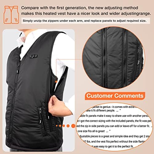 ARRIS Heated Vest Size Adjustable 7.4V 7500mah Battery Warm Vest for Men