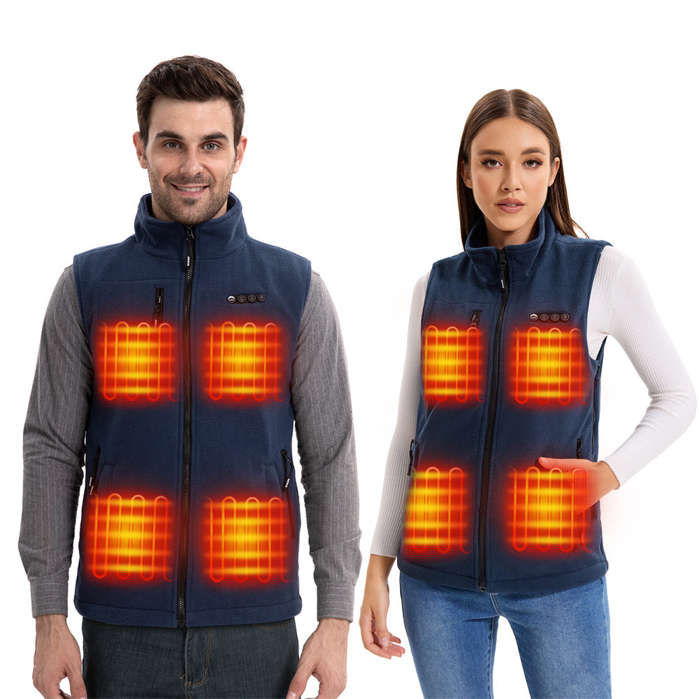 ARRIS Fleece Heated Vest for Men + for Women with Battery Pack Combo Sets for Hiking Cycling