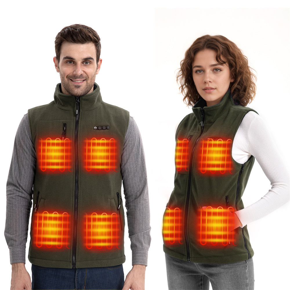 ARRIS Fleece Heated Vest for Men + for Women with Battery Pack Combo Sets for Hiking Cycling