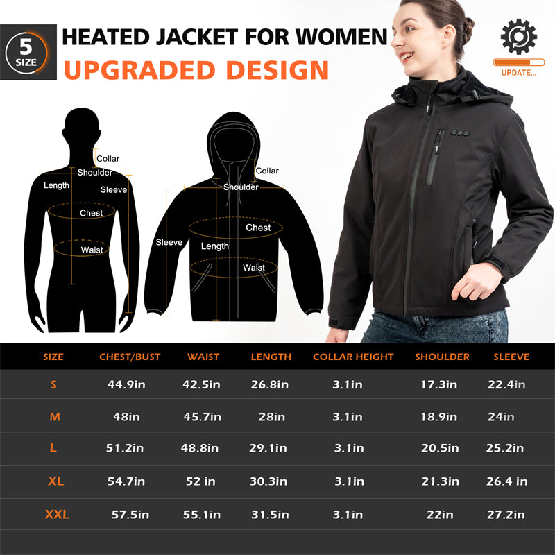 New Release Arris Heated Jacket for Women, Electric Warm Heating Coat with Rechargeable 7.4V Battery/USB-C Charging Port for Hunting, Fishing, Skiing, Fishing, Camping, Outdoor Working Activities