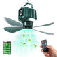 DUKUSEEK Tent Ceiling Fans for Camping, Portable Tent Fans with LED Light and Remote Control, Power Bank, USB Battery Operated Camping Fan with Hanging Hook for Canopy Tent, RV