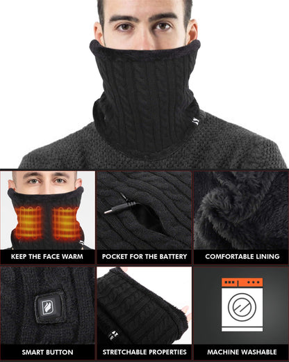 DUKUSEEK Rechargeable Heated Winter Neck Warmer for Men Women Neck Gaiter Face Scarf