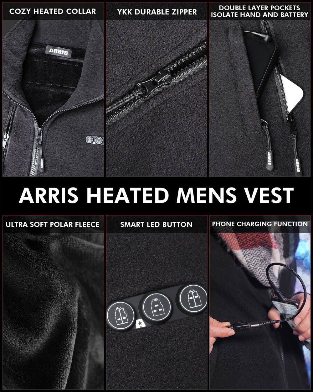 warm and cozy men's heated vest