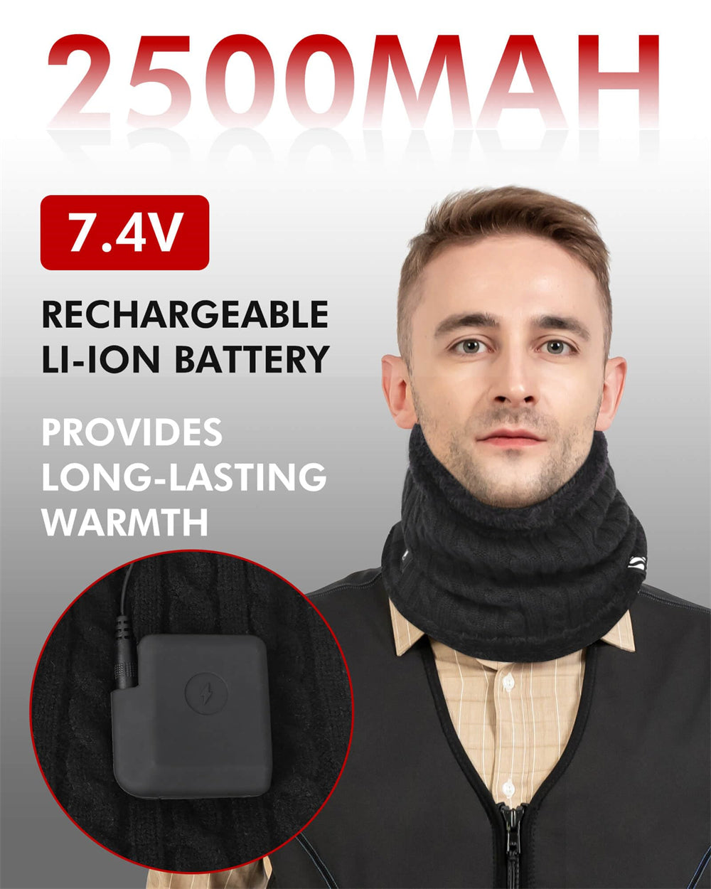 DUKUSEEK Rechargeable Heated Winter Neck Warmer for Men Women Neck Gai ...