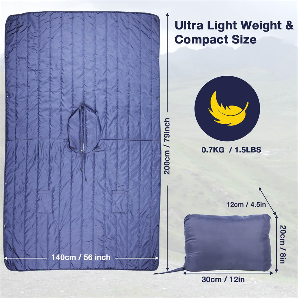 ultra lightweight and warm, size chart of dukuseek outdoor blanket hoodie