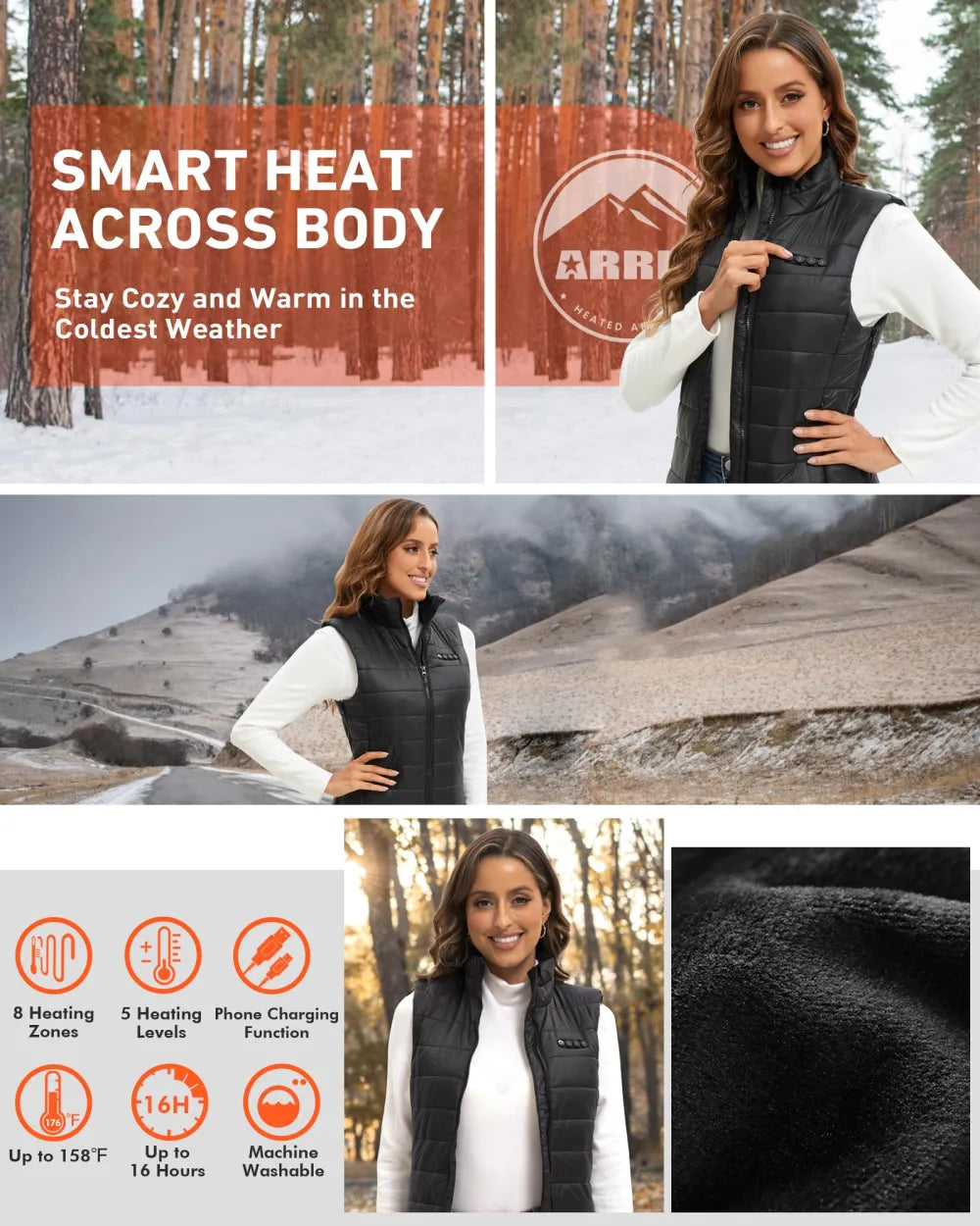 stylish and comfortable long heated vest for women