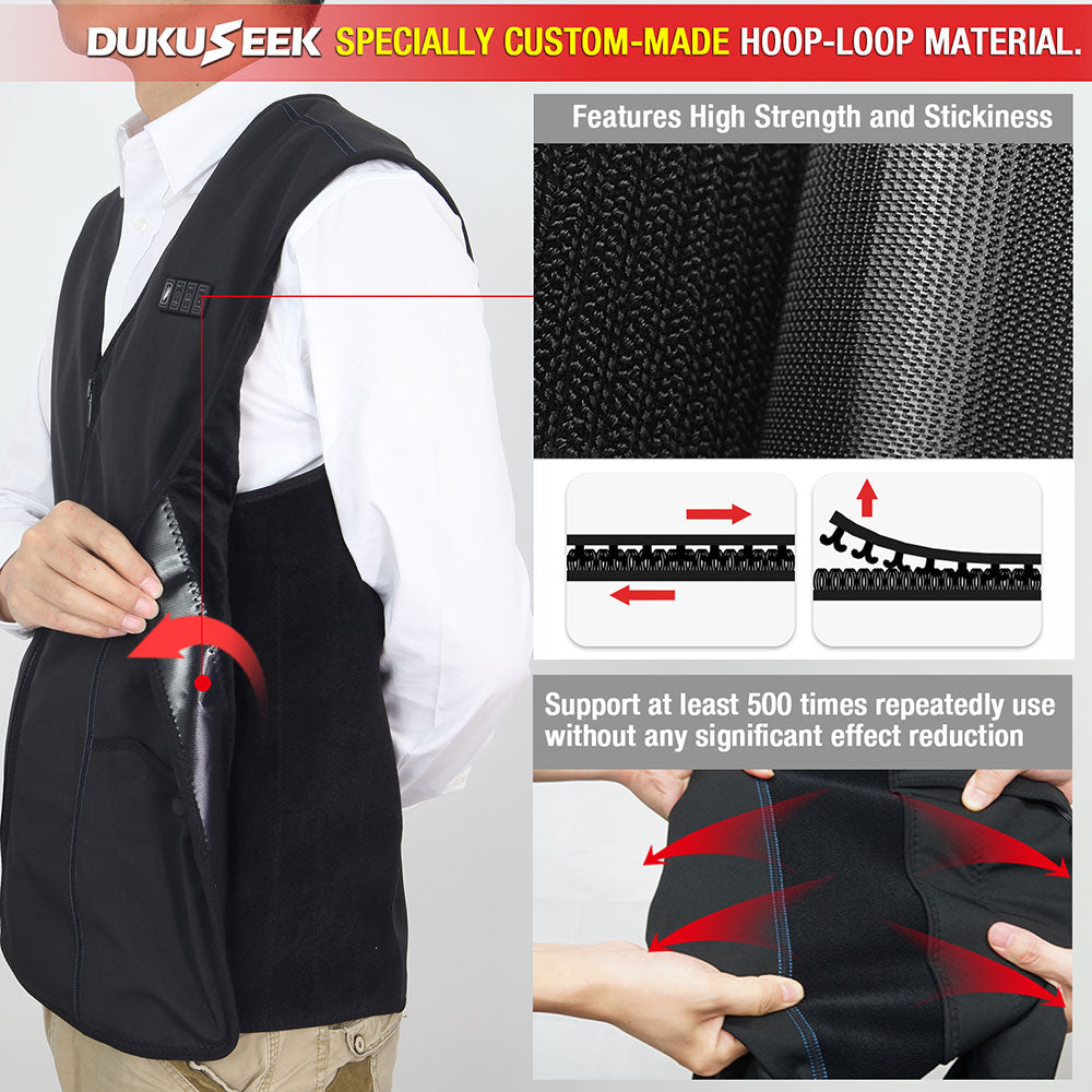 DUKUSEEK Heated Vest for Men Women - Lightweight Rechargeable Electric Heating Vest with 7.4V Battery Pack for Hunting Hiking Camping