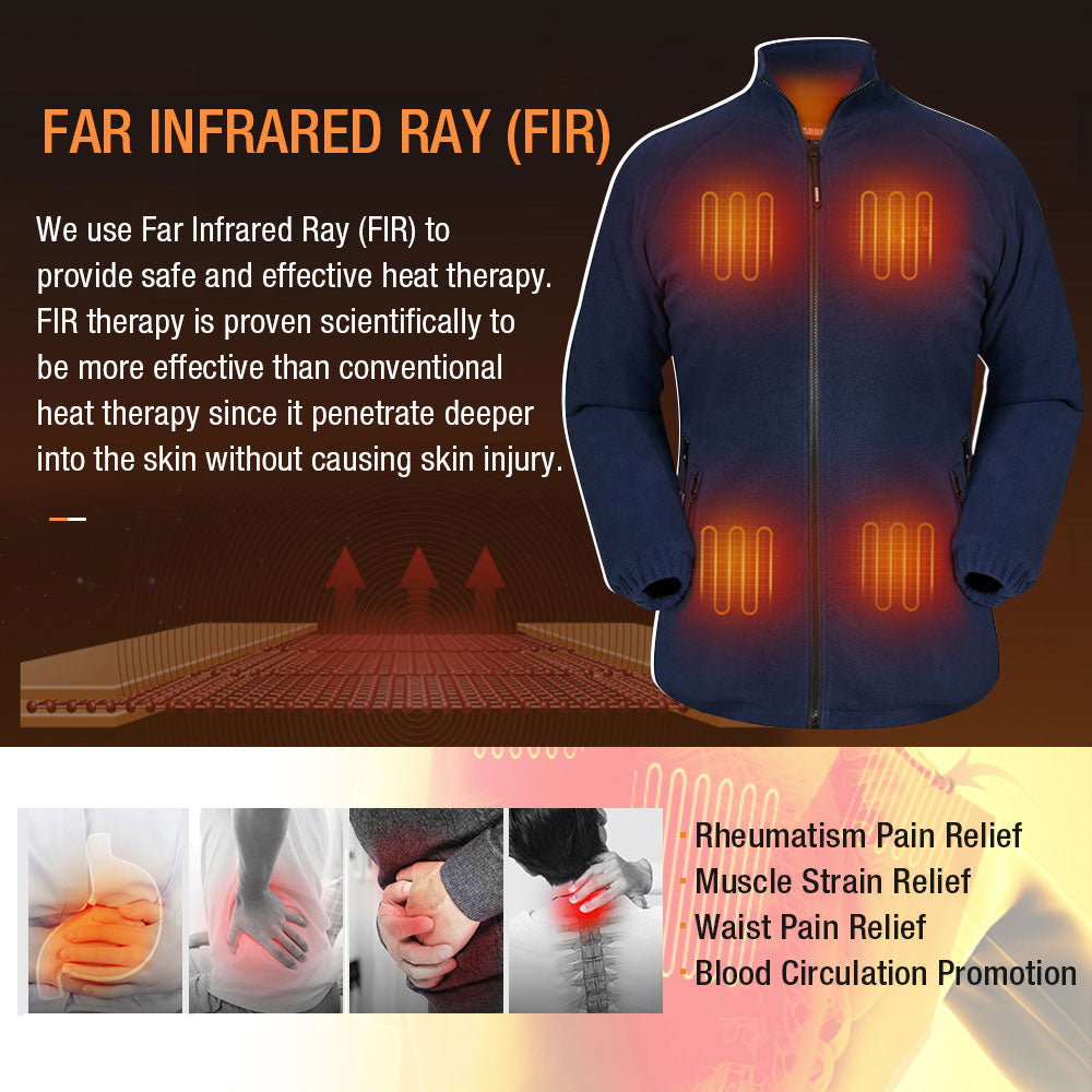 ARRIS Women`s Heated Fleece Jacket with Battery, Electric Heating Coat Full Zip w/Hand Warmer + Phone Charging Function